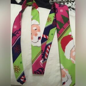 Festive Santa Tie - Pink and Green